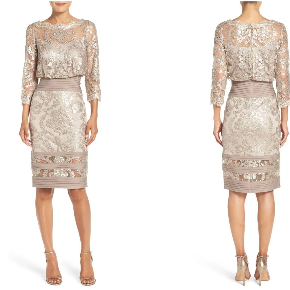 Gold lace dress in pristine condition